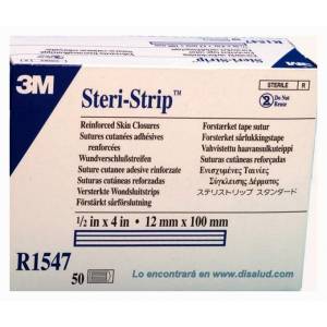 3M™ Steri-Strip™ R1547 Suture cutanée adhésive 12x100mm 50 enveloppes de 6 bandes (300 bandes)