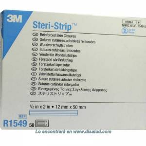 3M™ Steri-Strip™ R1549 Suture cutanée adhésive 12x50mm 50 enveloppes de 6 bandes (300 bandes)