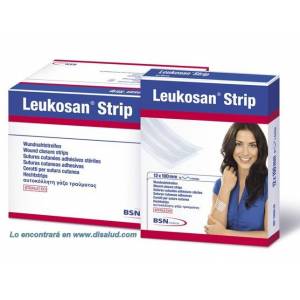 Leukosan® Strip Suture cutanée adhésive 6x75mm 50 enveloppes de 5 bandes (250 bandes). Blanche