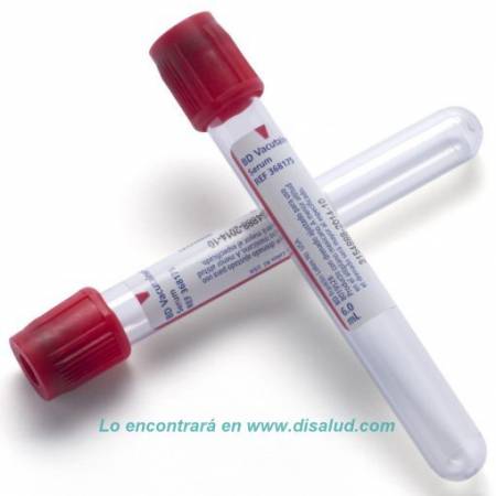 Tubo BD® Vacutainer® 100 u Coagulación Seco Siliconado 4 ml 13x75 mm, Pástico, Tapón rojo