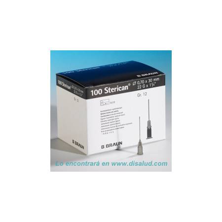 DiSalud-5402-Agujas Hipoder BBRAUN Sterican® 3007 NEGRO-22G 30-07