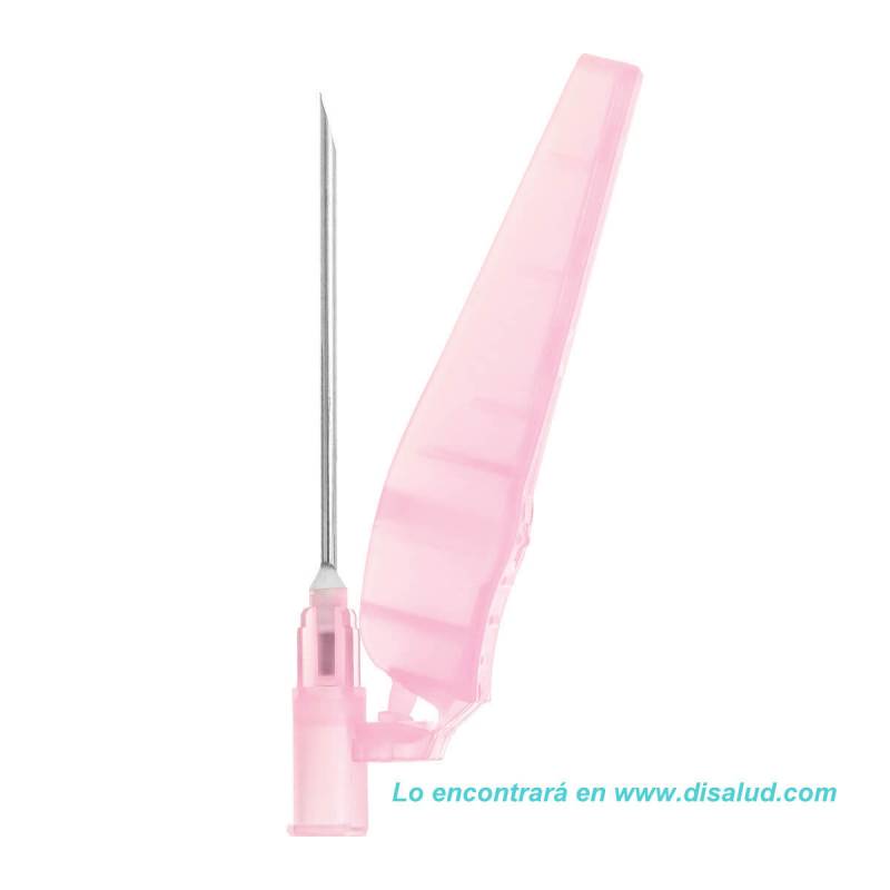 DiSalud-Aguja Seguridad 40X1,2mm SOL-CARE™ 18G 1 1/2" Rosa 100Ud. SN1810