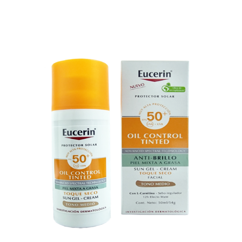 Eucerin Sun Gel-Cream Oil Control Tinted Medio SPF50 50 Ml.